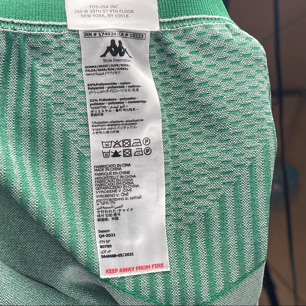 Kappa Leszno Knit Mini Skirt‎ NWT Green Size XS - Picture 10 of 10